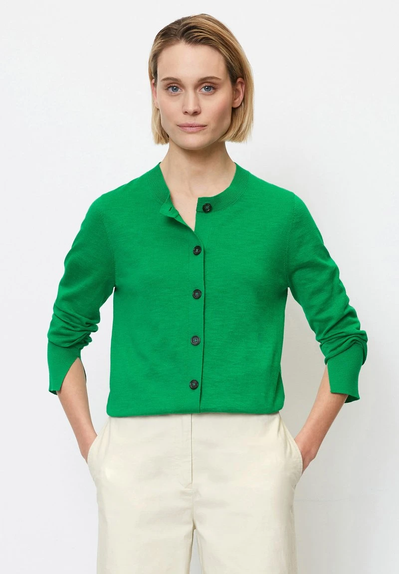 Marc O'Polo REGULAR AUS SLUB - Strickjacke - Vivid Green 3 Marc O'Polo REGULAR AUS SLUB - Strickjacke - Vivid Green