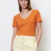 Marc O'Polo V-NECK - T-Shirt Basic - Marigold Orange -Marc OPolo Geschaft 071c5e334b9b466b997a5220ade07910