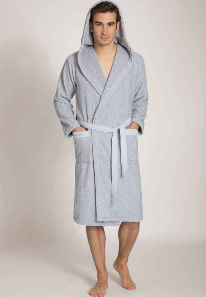 Marc O'Polo Bademantel - Blue Smoke / Off White 6 Marc O'Polo Bademantel - Blue Smoke / Off White – Bild 4