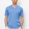 Marc O'Polo V-NECK- REGULAR AUS REINER BIO - T-Shirt Basic - Azur Blue