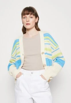 Marc O'Polo DENIM V NECK CARDIGAN WITH LONG SLEEVES - Strickjacke - Multi/limeade -Marc OPolo Geschaft 1e3f21a31bb24694a75135a5e9f87a82