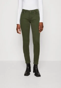 Marc O'Polo 5 POCKET MID WAIST SLIM LEG REGULAR LENGTH - Stoffhose - Wild Olive