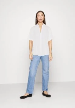 Marc O'Polo SHORT SLEEVE V NECK FEMININE SHAPE - Bluse - White -Marc OPolo Geschaft 21c1607db5e54ce0a0721da2a6dbf91e