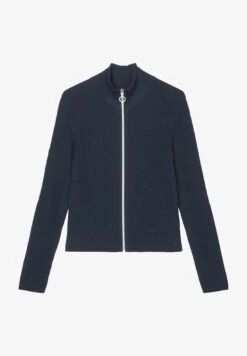 Marc O'Polo DENIM STEHKRAGEN-MIT ZIPPER CROPPED AUS SOF - Strickjacke - Navy Teal