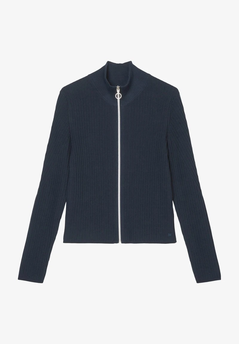Marc O'Polo DENIM STEHKRAGEN-MIT ZIPPER CROPPED AUS SOF - Strickjacke - Navy Teal 4 Marc O'Polo DENIM STEHKRAGEN-MIT ZIPPER CROPPED AUS SOF - Strickjacke - Navy Teal – Bild 2