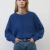 Marc O'Polo DENIM RUNDHALS CROPPED AUS SOFTEM SCH - Strickpullover - Kensington Blue