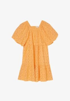 Marc O'Polo BRODERIE-ANGLAISE AUS SOFTEM - Freizeitkleid - Soft Orange
