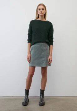Marc O'Polo SKIRT EASY SHAPE WITH CUTLINE PLEAT DETAIL, SHORT LENGTH - A-Linien-Rock - Deep Lake Green