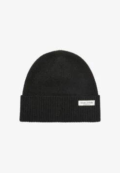 Marc O'Polo RIBBED FOLD UP - Mütze - Black
