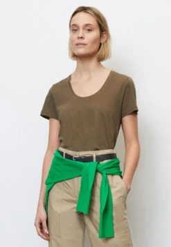 Marc O'Polo RELAXED AUS SINGLE - T-Shirt Basic - Earthy Brown