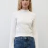 Marc O'Polo DENIM LANGARM SLIM CROPPED IN ELASTIS - Langarmshirt - Scandinavian White -Marc OPolo Geschaft 2df4e847c911491fbd866799908dc149