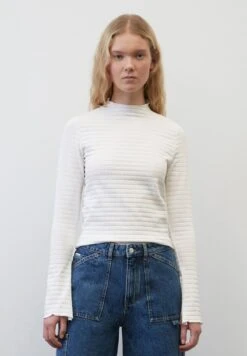 Marc O'Polo DENIM LANGARM SLIM CROPPED IN ELASTIS - Langarmshirt - Scandinavian White