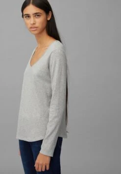 Marc O'Polo DENIM LONGSLEEVE V-NECK - Langarmshirt - Stone Melange -Marc OPolo Geschaft 3537becf1e5d457981dcbbea68e62c05