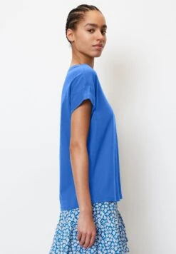 Marc O'Polo DENIM MIT TURN-UP-SLEEVES AUS BASIC - T-Shirt Basic - Mediterranean Blue -Marc OPolo Geschaft 364fec3f0332495583efe724e0470327