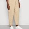 Marc O'Polo PANTS O-SHAPED LEG HIGH RISE CUFFS - Stoffhose - Frosty Sand