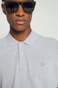 Marc O'Polo SHORT SLEEVE BUTTON PLACKET SLITS EMBROIDE - Poloshirt - Iron Grey Melange -Marc OPolo Geschaft 3bb898df3eab4a90a69062c0e319893e