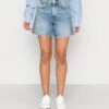 Marc O'Polo DENIM HIGH WAIST BERMUDA LENGTH - Jeans Shorts - Multi/vintage Mid Blue -Marc OPolo Geschaft 40059a10c53e4574bea1cbe430a70c3c