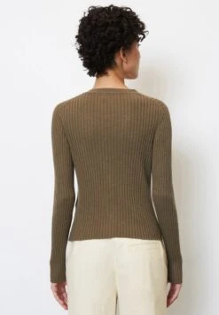 Marc O'Polo SCHMALER V-NECK - Strickjacke - Earthy Brown -Marc OPolo Geschaft 4233f7be3af04522a731126b2115b69f