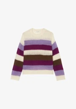 Marc O'Polo LONGSLEEVE, ROUND-NECK, STRIPE - Strickpullover - Multi Sunbleached Purple