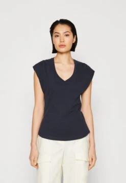 Marc O'Polo SHORT SLEEVE V NECK - T-Shirt Basic - Deep Blue Sea