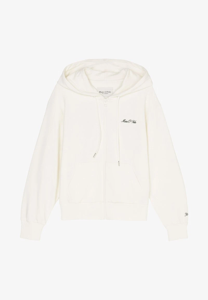 Marc O'Polo Sweatjacke - White Cotton 3 Marc O'Polo Sweatjacke - White Cotton