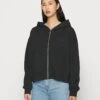 Marc O'Polo DENIM ZIPP HOODY JACKET BOXY FIT - Sweatjacke - Black