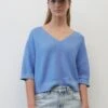 Marc O'Polo DENIM MIT V-AUSSCHNITT - Strickpullover - Soft Sky Blue