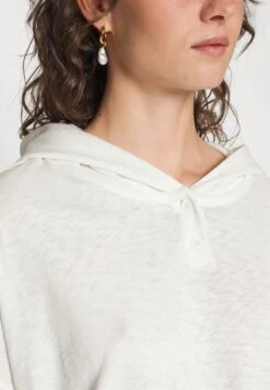 Marc O'Polo DENIM LONGSLEEVE HOODED WITH BUTTON PLACKET BOXY CROPPED - Langarmshirt - Scandinavian White -Marc OPolo Geschaft 79561a38abd84bb095de7e85d65d3ecf