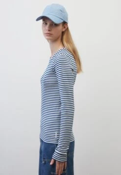 Marc O'Polo DENIM STREIFEN-SLIM AUS STRETCHIGEM - Langarmshirt - Blue -Marc OPolo Geschaft 7e31b5d3d2bd4ec09652a91d6e613fe7