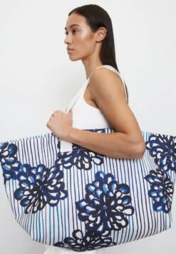 Marc O'Polo MIT FLORALEM ALLOVER-PRINT - Shopping Bag - M Indigo Flower