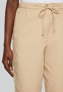 Marc O'Polo PANTS O-SHAPED LEG HIGH RISE CUFFS - Stoffhose - Frosty Sand -Marc OPolo Geschaft 839214e5cdac49ce8e997ac79540bec2