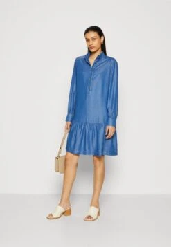 Marc O'Polo DRESS SHORT STYLE GATHERING - Jeanskleid - Washed Mid Blue -Marc OPolo Geschaft 8bb5f1a02f794bf5a7b138119ad6558b