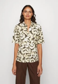 Marc O'Polo BLOUSE SHORT SLEEVE CLASSIC FIT - Hemdbluse - Khaki
