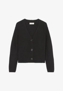 Marc O'Polo V-NECK-CARDIGAN CROPPED AUS HEAVY-WEIGHT-ORG - Strickjacke - Black -Marc OPolo Geschaft 8da51c1dce0c41899293730dbe84a409