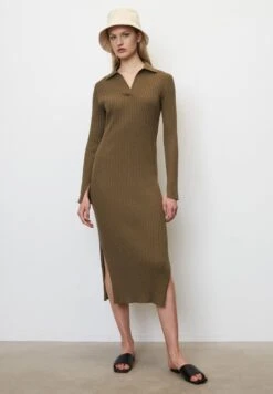Marc O'Polo LONGSLEEVE POLO COLLAR - Etuikleid - Earthy Brown -Marc OPolo Geschaft 906d770ca64b492fa50b175cac5de7e0