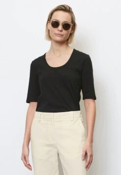 Marc O'Polo AUS STRETCHIGEM - T-Shirt Basic - Black