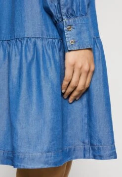 Marc O'Polo DRESS SHORT STYLE GATHERING - Jeanskleid - Washed Mid Blue -Marc OPolo Geschaft 955343a159214736958c15231ac662c2