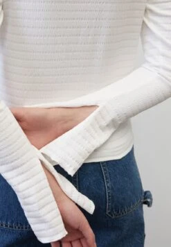 Marc O'Polo DENIM LANGARM SLIM CROPPED IN ELASTIS - Langarmshirt - Scandinavian White -Marc OPolo Geschaft 96f9c848747345dd97e2cad2b3721c9d