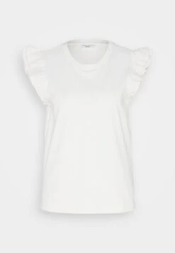 Marc O'Polo DENIM SLEEVELESS RUFFLES AT ARMHOLE - T-Shirt Print - Egg White -Marc OPolo Geschaft 9baf192011ea4cea817724ab910f3694