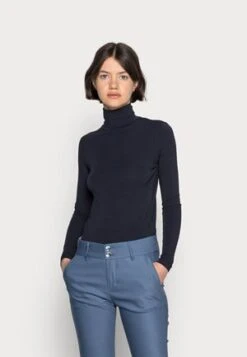 Marc O'Polo DENIM ROLLKRAGEN AUS LEICHTEM SINGLE - Langarmshirt - Navy Teal -Marc OPolo Geschaft a0a7b12a7ab84294bb4ce0a8ec91d3e4