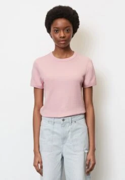 Marc O'Polo DENIM RUNDHALS MIT STRUKTUR AUS - T-Shirt Basic - Matte Rose