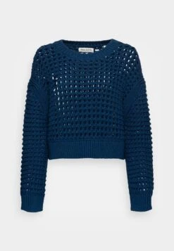 Marc O'Polo LONGSLEEVE CROPPED NET STRUCTURE - Strickpullover - Black -Marc OPolo Geschaft afcbd2fb113a4d708e978d9d76294d35