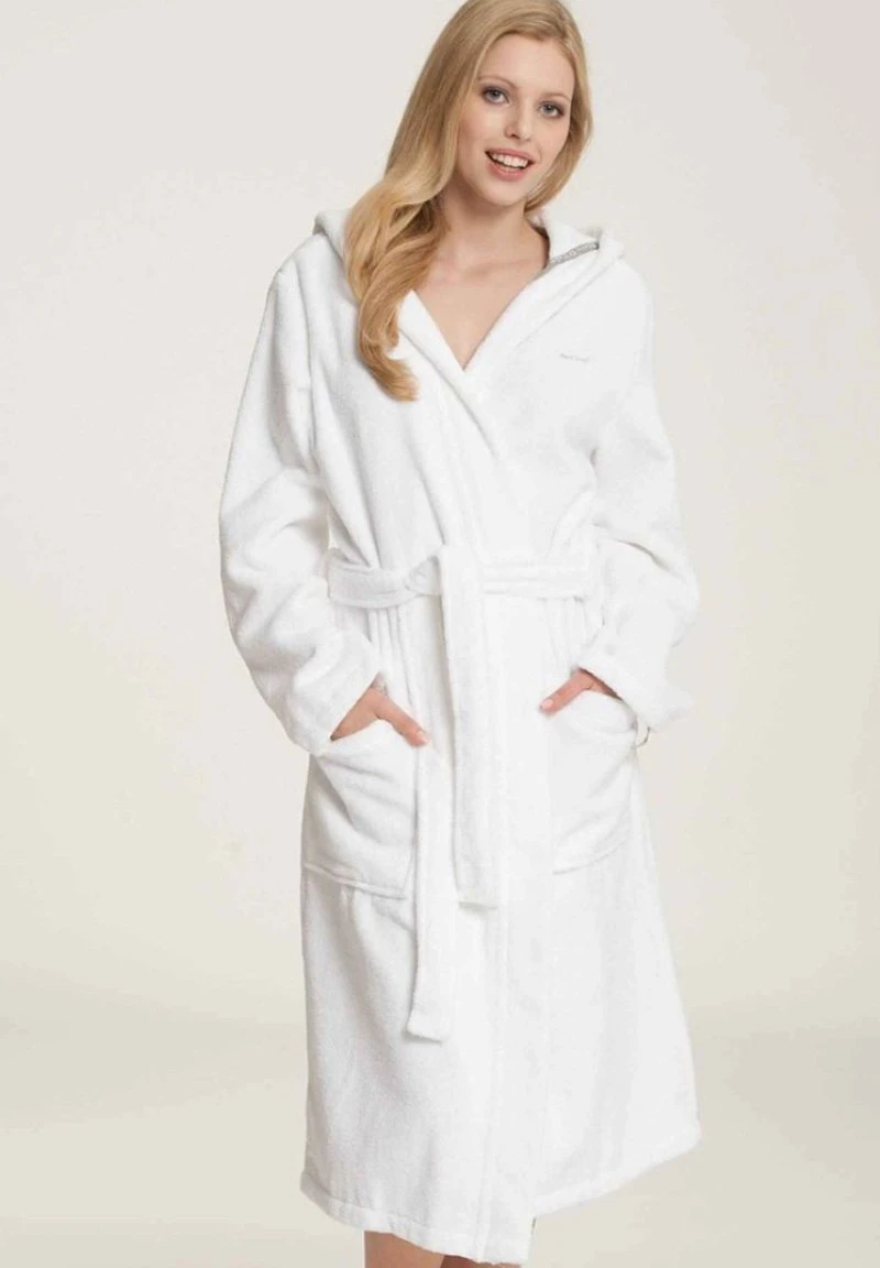 Marc O'Polo BADEMANTEL MIT KAPUZE LÄNGE - Bademantel - White 3 Marc O'Polo BADEMANTEL MIT KAPUZE LÄNGE - Bademantel - White