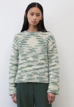 Marc O'Polo LONGSLEEVE STAND UP COLLAR SPACE - Strickpullover - Multi/lake Green