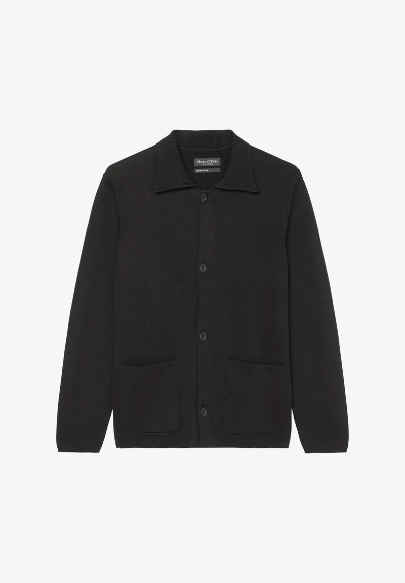 Marc O'Polo REGULAR MIT GERIPPTEM UMLEGEKRAGEN - Strickjacke - Black 8 Marc O'Polo REGULAR MIT GERIPPTEM UMLEGEKRAGEN - Strickjacke - Black – Bild 6