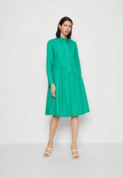 Marc O'Polo DRESS SHIRT STYLE FEMININE GATHERING MODERN DETAILS - Blusenkleid - Vivid Green
