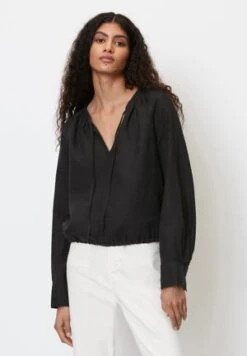 Marc O'Polo DEEP V NECK VOLUME SLEEVE - Bluse - Black -Marc OPolo Geschaft c2db2127f07143ec92df977131f092c7