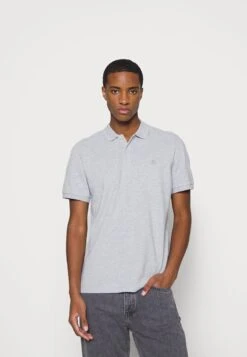 Marc O'Polo SHORT SLEEVE BUTTON PLACKET SLITS EMBROIDE - Poloshirt - Iron Grey Melange -Marc OPolo Geschaft c7a6ba004eda4d84a1113bbec7fc8b10