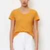 Marc O'Polo SHORT SLEEVE ROUND NECK - T-Shirt Basic - Faded Marigold