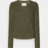 Marc O'Polo LONGSLEEVE V NECK - Strickpullover - Wild Olive